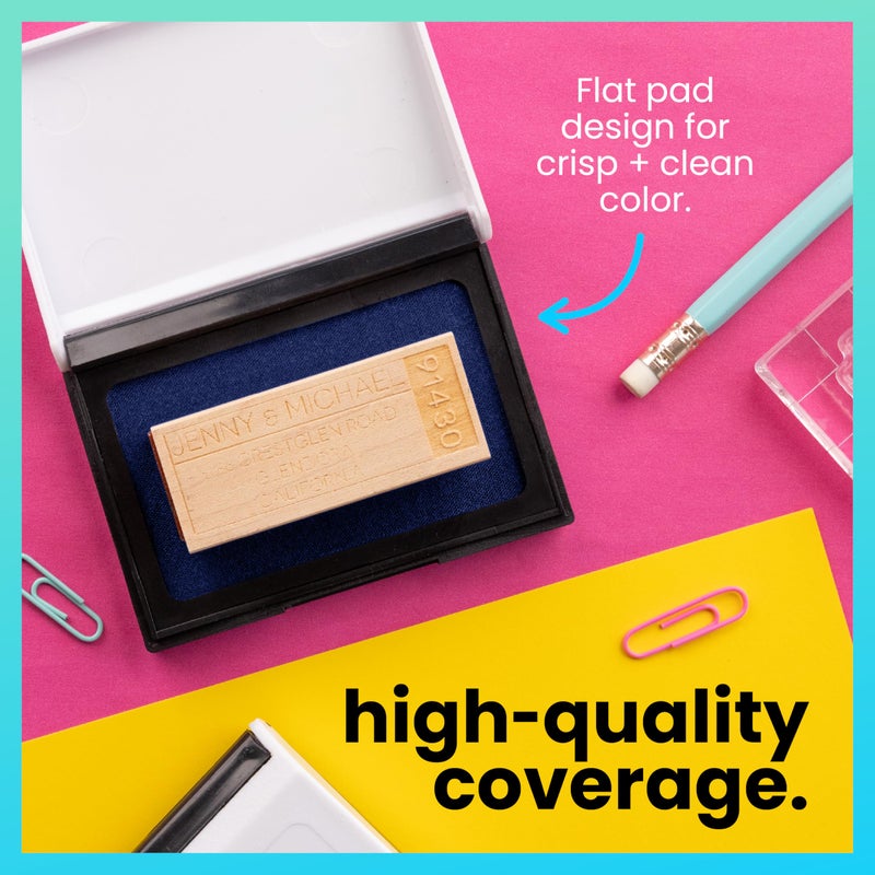 ExcelMark Rubber Stamp Ink Pad Extra Large 3-7/8" x 7" (Blue) - Image 4